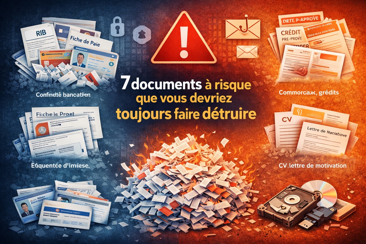 7 documents à risque que vous devriez toujours faire détruire Voici la liste des documents à risque