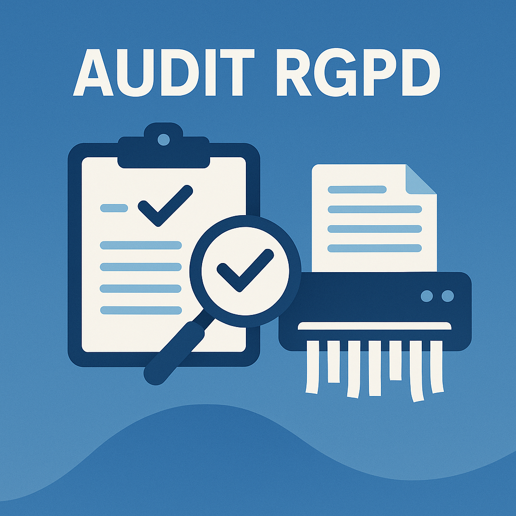 Représentation graphique d'un audit RGPD et destruction d'archives audit RGPD